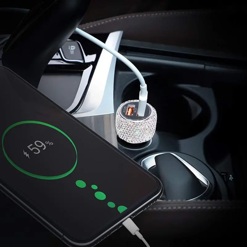 Автомобильный адаптер зарядного устройства с двойным USB 3.1A автомобильное металлическое зарядное устройство для смартфона/планшета Быстрая зарядка 2 порта USB мини зарядное устройство