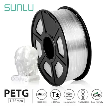 

PETG 3D Printer Filament 1.75mm Transparent 1kg gift DIY printing with fast shipment 100% no bubble Tolerance +-0.02MM Bright