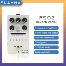 FLAMMA FS02 Reverb Pedal Reverb Stereo Electric Guitar Effects Pedal with Spring Reverb True Bypass Storable Preset Trail On