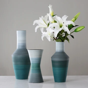 

Large bore painted Ceramic Vase gradient ramp with soft decorative vase with fading color Vases Home Decor