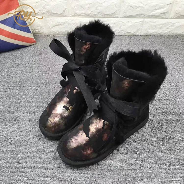 RY-RELAA; женские зимние ботинки; коллекция года; модные ботинки; женские зимние ботинки из овечьей шерсти; ботильоны для женщин; ботинки на платформе