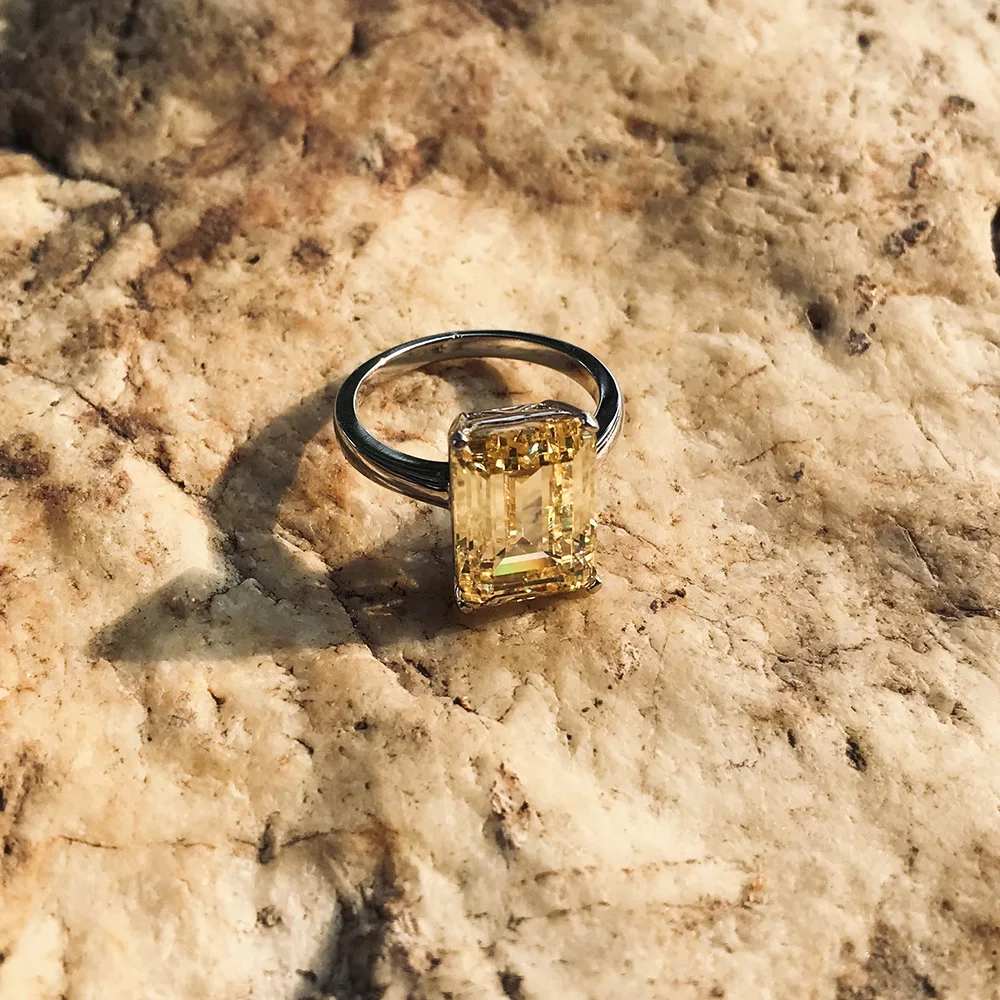 Роскошное Серебряное кольцо для женщин и мужчин с зеленой огранкой прямоугольной формы с цирконием и 925 пробы, ослепительное кольцо, ювелирные изделия высокого качества