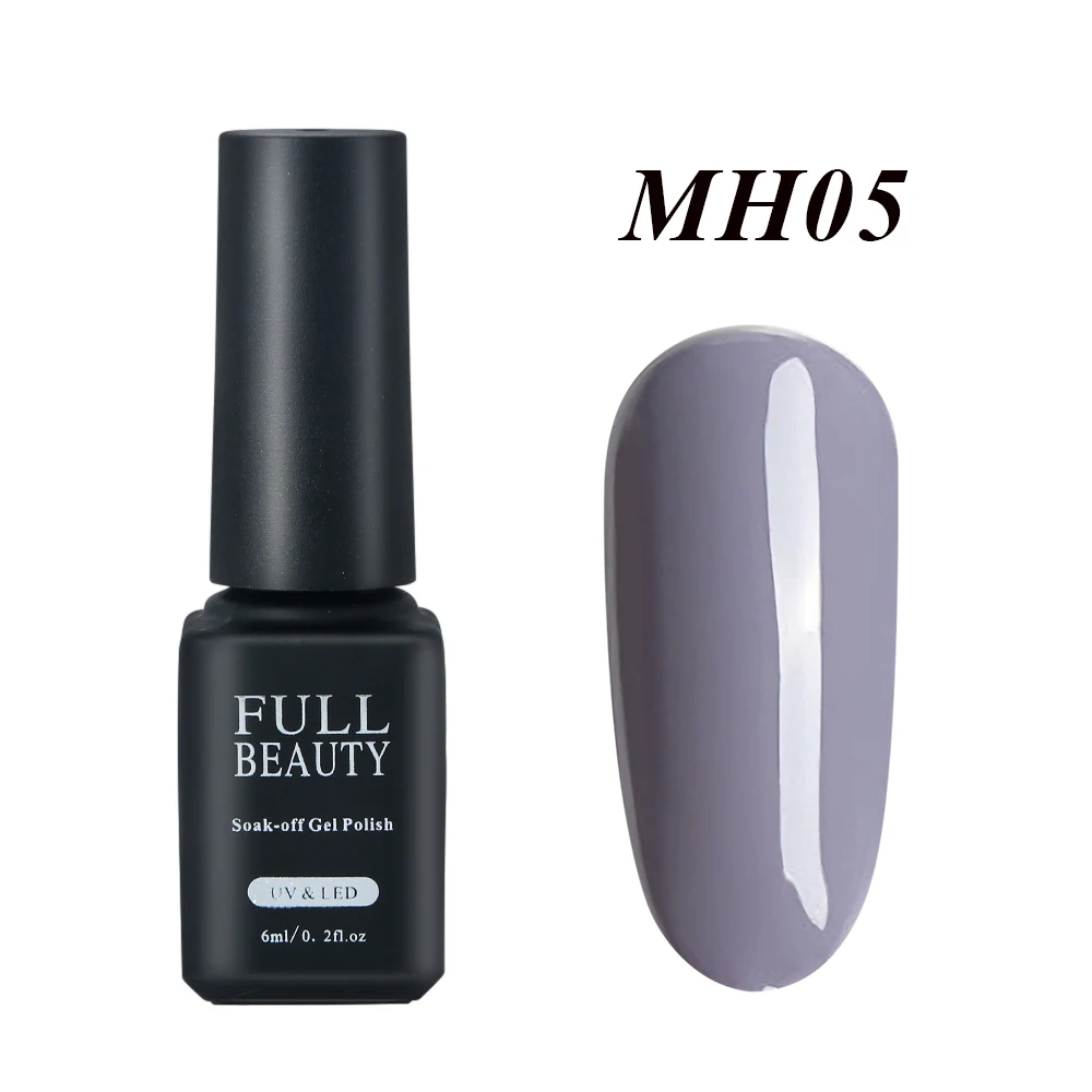 6 мл серый серия Зимний Цвет УФ-гель для ногтей Полупостоянный замачивающийся Гибридный лак краска штамповка верхнее Базовое покрытие LAMH01-06 - Цвет: MH05