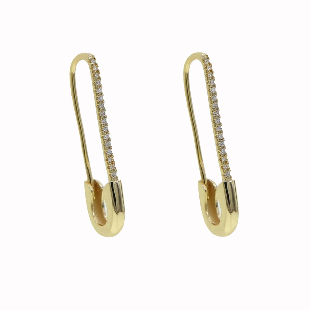 KARL LAGERFELD PARIS Pavé Safety Pin Drop Earrings - Macy's