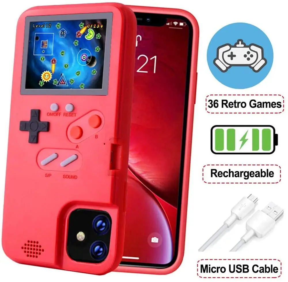 Ручной Чехол для игровой консоли Iphone Xs 7 8 11 Plus чехол со встроенным 36 ретро-играми