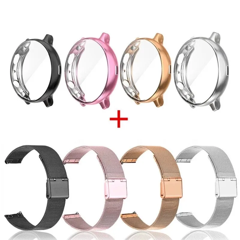 Ремешок + чехол для Samsung Galaxy Watch Active 2 44 мм 40 протектор из нержавеющей стали 4 Classic 46 42