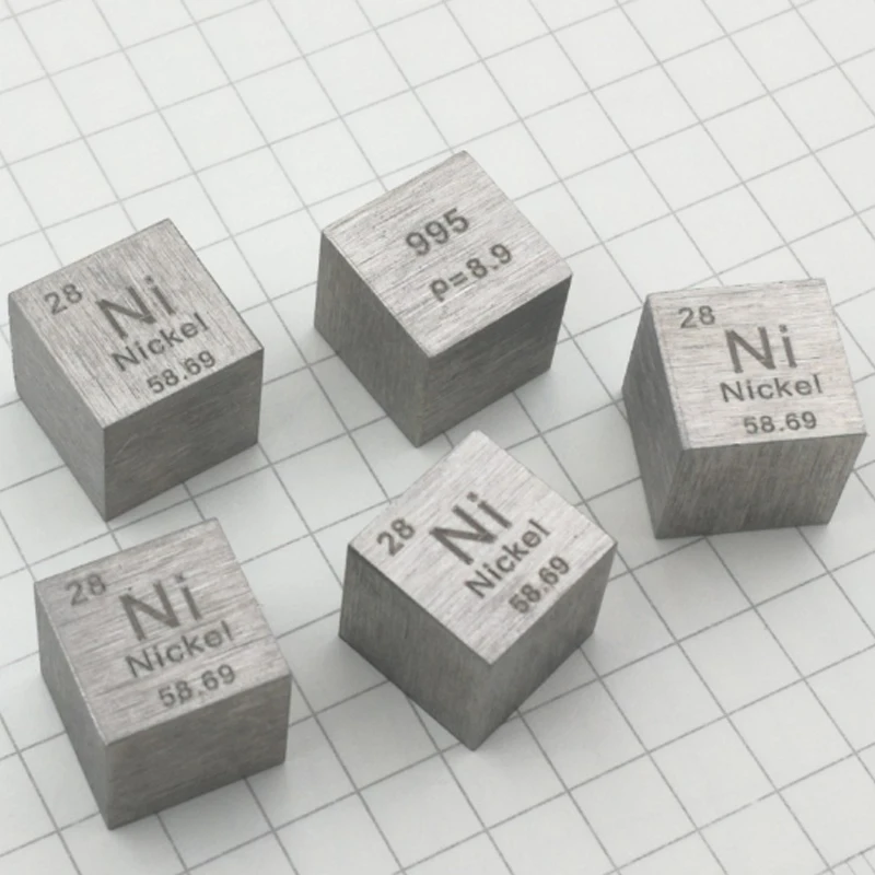 8.64g Ni 99.5% High Purity Nickel Metallic Nickel Periodic Cube Element Hobby Display Collection 10*10*10mm