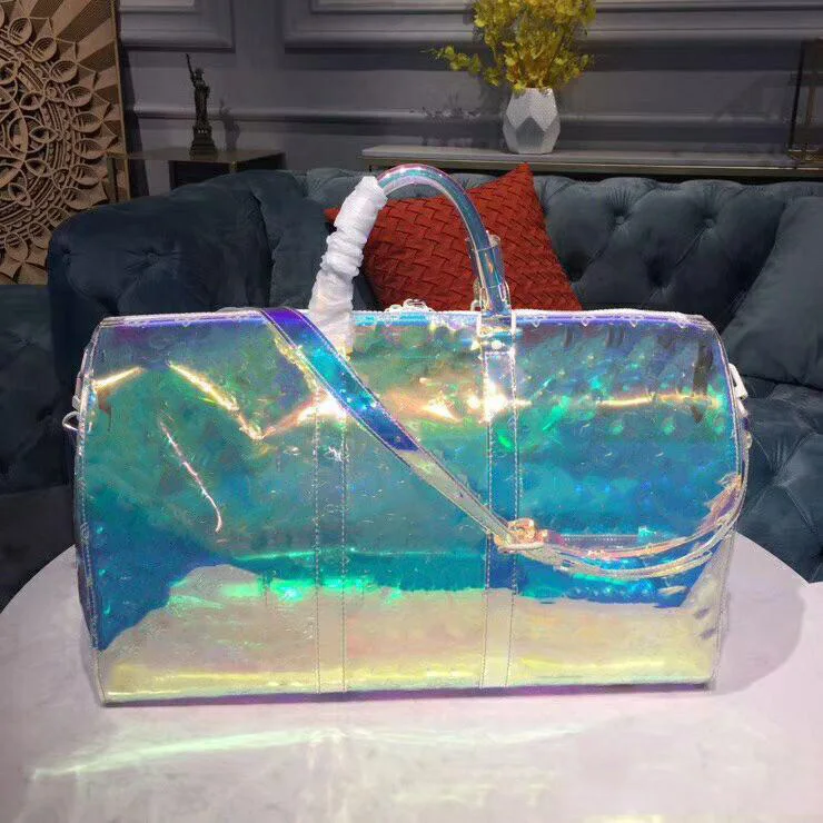 

2019 designer best quality transparent laser duffle bags fashion bag travel shoulder original handbag big capacity bag kEePall