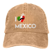 Я люблю Мехико Casquette натуральный унисекс Мужские Женские деним Strapback бейсболка Регулируемая Гольф папа шляпа