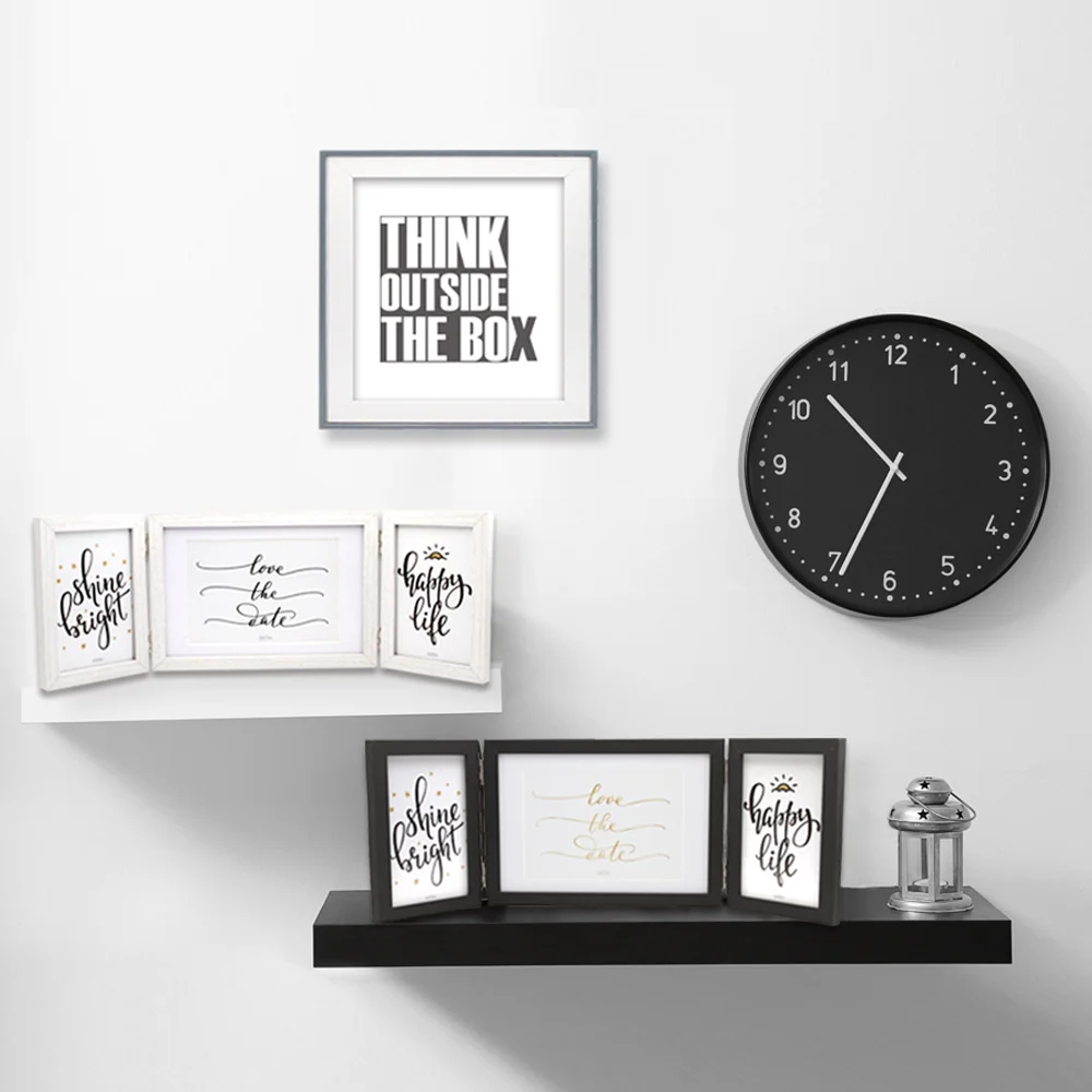 2/3 коллаж деревянная фоторамка 6R 7R Shadow Box Frames черно-белая фоторамка Складная для стола Рождественский Декор Свадебный Подарок
