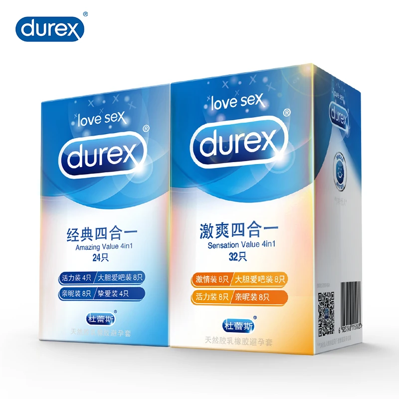 Durex Condom 4 Types Ultra Thin Lubrication Natural Rubber Products Latex Penis Condoms Adult Intimate Goods Sex For Men 1
