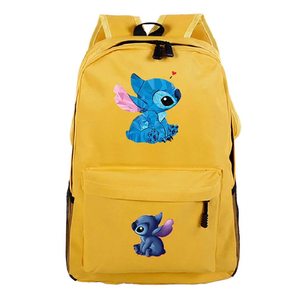 Disney 2021 New Interstellar Baby Stitch Pure Color Cartoon Pattern Wild Backpack Creative Travel Student School BackPack