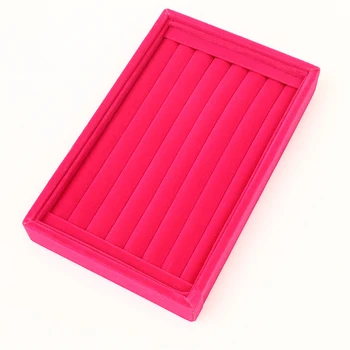 

Display Home Exquisite Plate Jewelry Organizers Storage Stand Practical Multicolored Separated Slots Suede Multifunctional Rings