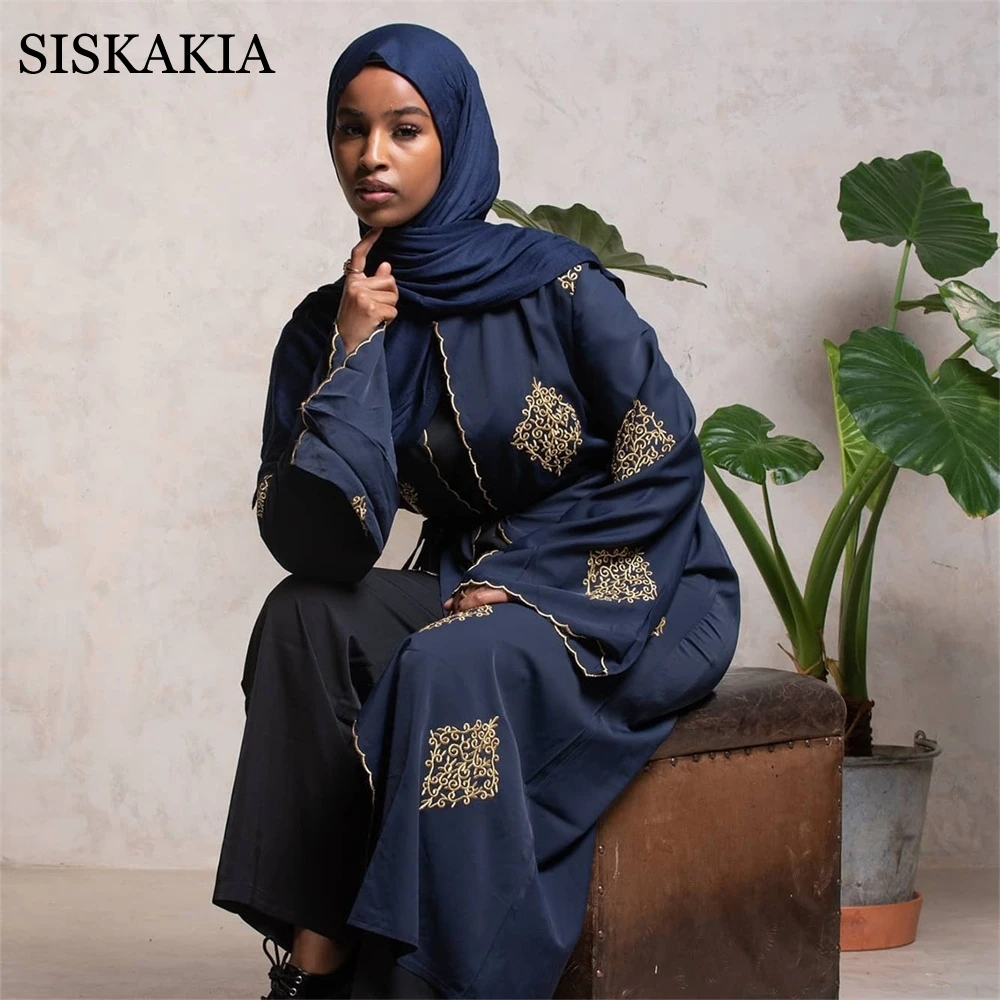 Dubai Kimono Abaya Black Golden Thread 