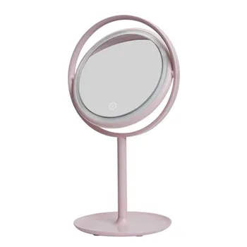 

Led Mirror Light Simple 360 Degree Rotatable Stepless Dimming Usb Charging Mirror Pink Abs+ Glass