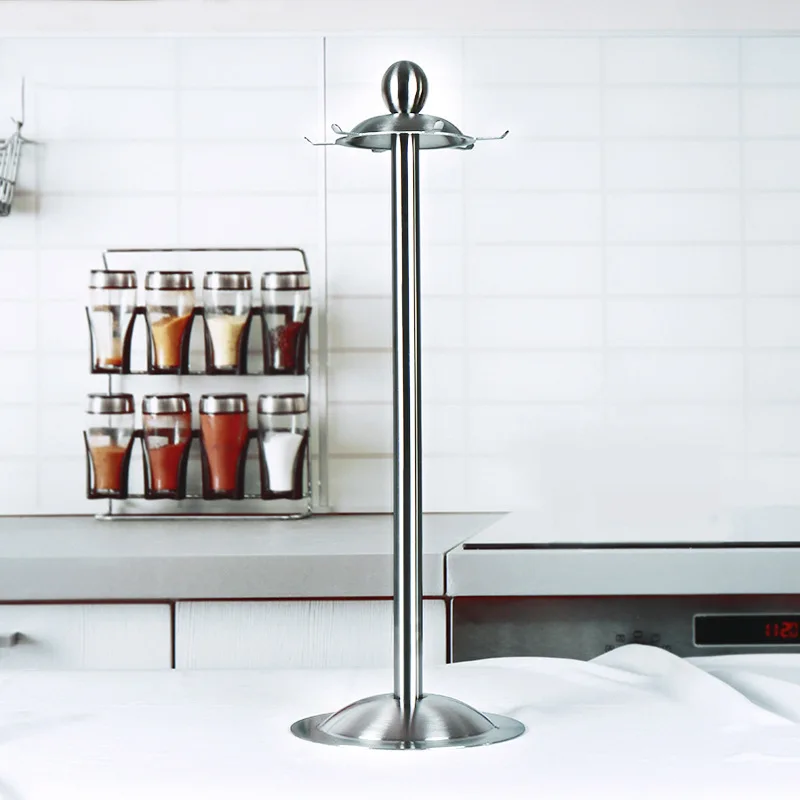 

201 Stainless Steel Rotating Top Kitchen Shelf Spatula Ladel Coying Utensils 304 Storage Rack gua gou jia Multi-functional Custo
