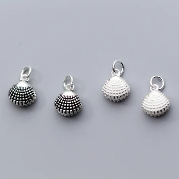 

925 Sterling Silver Shell Charms 12x10mm Designer Silver Pendants Fit Women Gift Earrings Bracelets DIY Jewelry Making Findings