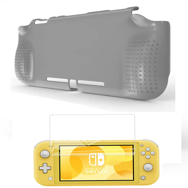 Gray with film ZYD Switch Lite Cystal защитная оболочка Крышка нескользящая точка эргономичная ручка держатель чехол для Switch Lite Mini - Цвет: Gray with film