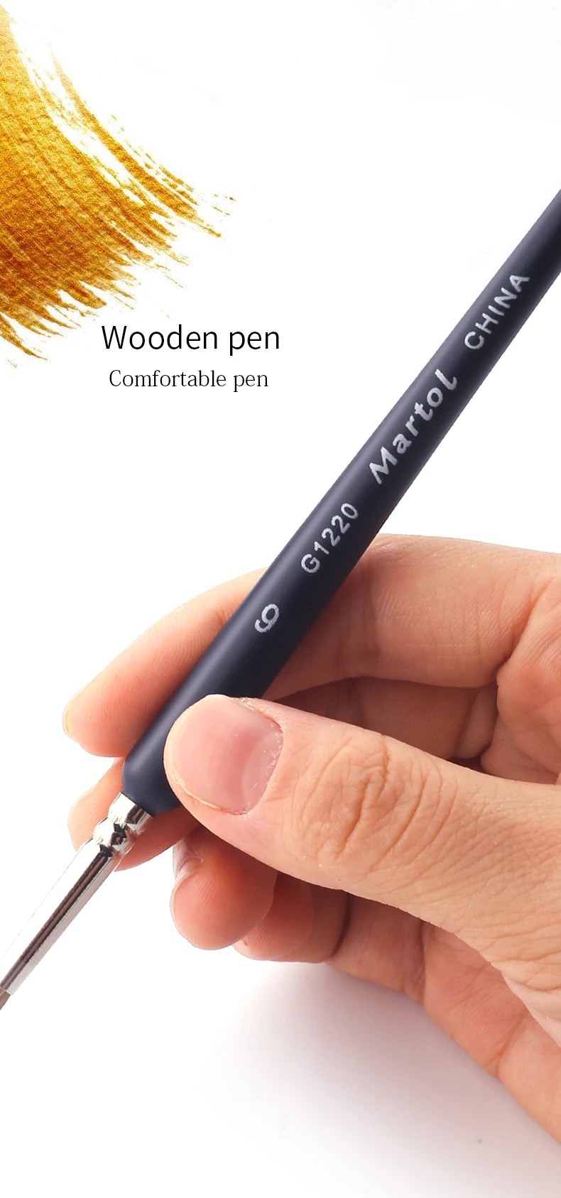 Marie's 10 шт., тонкая ручка для ласки, разные размеры, кисть для рисования, акварельная акриловая масляная кисть