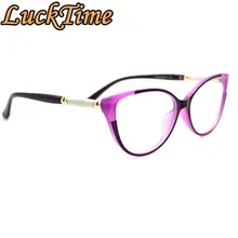 LuckTime повседневные Модные женские очки, оправа кошачьи глаза, женские очки для близорукости, оправа для счастливого времени по рецепту, оптическая оправа#1894
