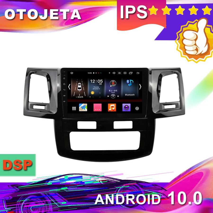 

New Arrival in stock, Android 10.0 Car GPS for Toyota Hilux Fortuner AT Car Radio Multimedia tape recorder bluetooth navigation
