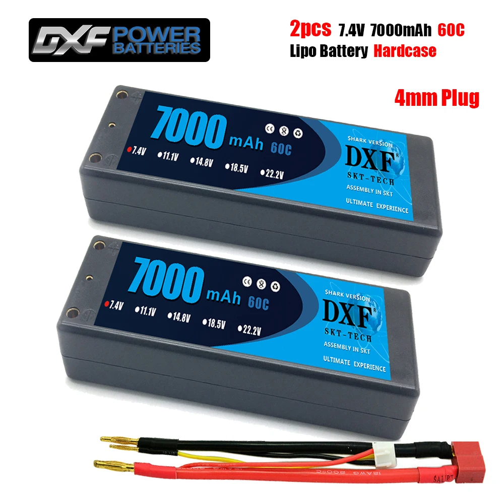 Dxf 7000Mah 4Mm Batteria Lipo 7.4V 60C/120C 2S Lipo Rc Batteria Deans Xt60 Ec5 Per Rc Evader Bx Car Truck Truggy Buggy Helicopter