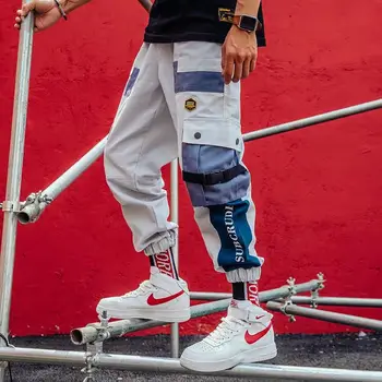 

Ins Reta Hip Hop Man Pants New Fashion Streetwear Joggers Trousers Casual Side Large Pocket Thicken Pants Mens Loose Sweatpants