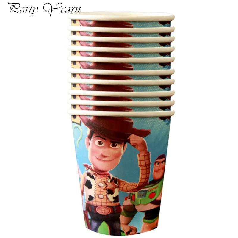 

10pcs Toy Story Theme Party Supplies Children's Birthday Party Cups Decoration Tableware Kids Toy Story Disposable Paper Cups