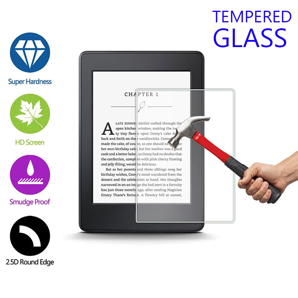 Protector de pantalla de vidrio templado 9H, película antiarañazos para Amazon All-new Kindle 10th Generation 2019 Paperwhite 1/2/3
