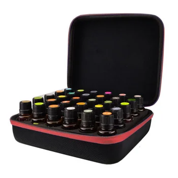 

30 Slots Portable Essential Oils Carrying Bag Storage Holder Case Organizer Box Holds for 1ml to 3ml Bottles Red