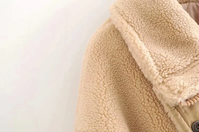 Зимняя женская куртка, casaco feminino, Англия, Винтаж, негабаритный, высокая уличная, искусственная шерсть, куртка-бомбер, короткое пальто для женщин