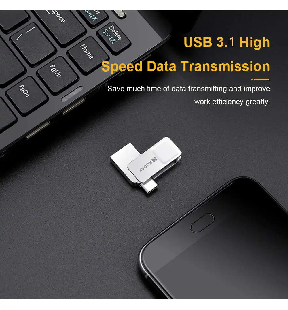 Kodak-USB3.1 type-C двойной интерфейс металлический USB флэш-накопитель K223C 16 ГБ 32 ГБ 64 ГБ 128 Гб карта памяти U диск USB3.0 Pendriv