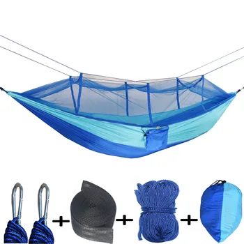 

Outdoor 2 Person Mosquito Net Parachute Hammock Camping Hanging Sleeping Bed Swing Portable Double Chair Hammock