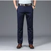 BROWON 2022 New Arrival Casual Pants Men Mid Waist Straight Formal Long Trouser Adult Solid Color Flat Design Pant Business Men ► Photo 2/6