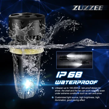 

DC12V-24V 6500K 70W 10000LM 1 Pair 2pcs High-power H11 Car A385-N7 8LED Lights 360° Beam Headlight With Fan Accessories