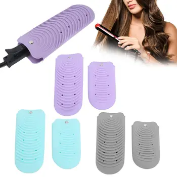 

2pcs Silicone Hair Straightener Pouch Storage Bag Heat Resistant Hair Iron Mat Cover Barbershop Salon Homeuse Hair Styling Tools