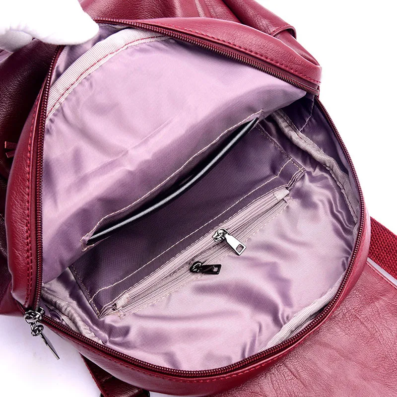 Модный женский рюкзак Mochilas из овечьей кожи с кисточками, Женская дорожная сумка, рюкзаки, школьные рюкзаки для девочек-подростков