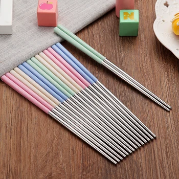 

1 Pair Chinese Metal Chopsticks 304 Stainless Steel Chopsticks Portable Travel Chop Stick Reusable Food Sticks For Sushi Hashi