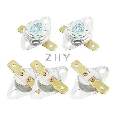 

5 Pcs 16mm Dia Ceramic Thermostat NC Temperature Switch KSD301 220C
