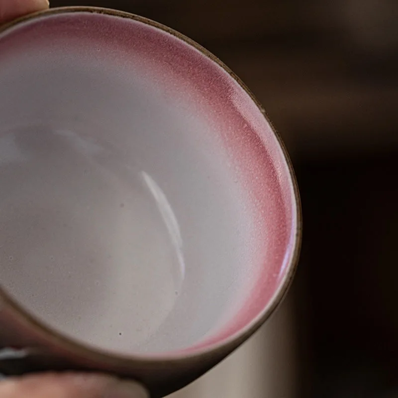 Coarse Pottery Kiln Fambe Ceramic Teacup 85ml Retro Colorful Vitalmine Master Cup Crane Art Tea Bowl Kung Fu Teaware Ceremony tea cup