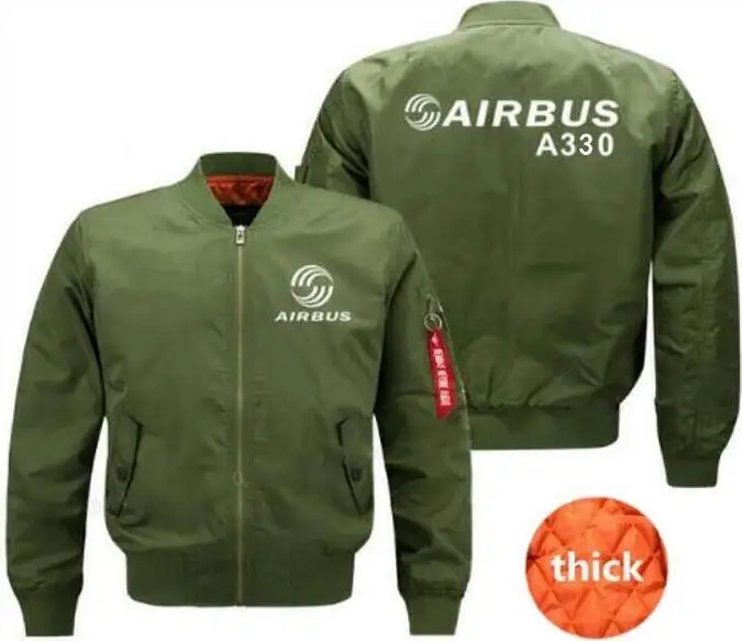 Новая мужская куртка пилота airbus, Толстая теплая куртка на молнии с длинным рукавом airbus, мужская куртка для спорта и отдыха - Цвет: Хаки