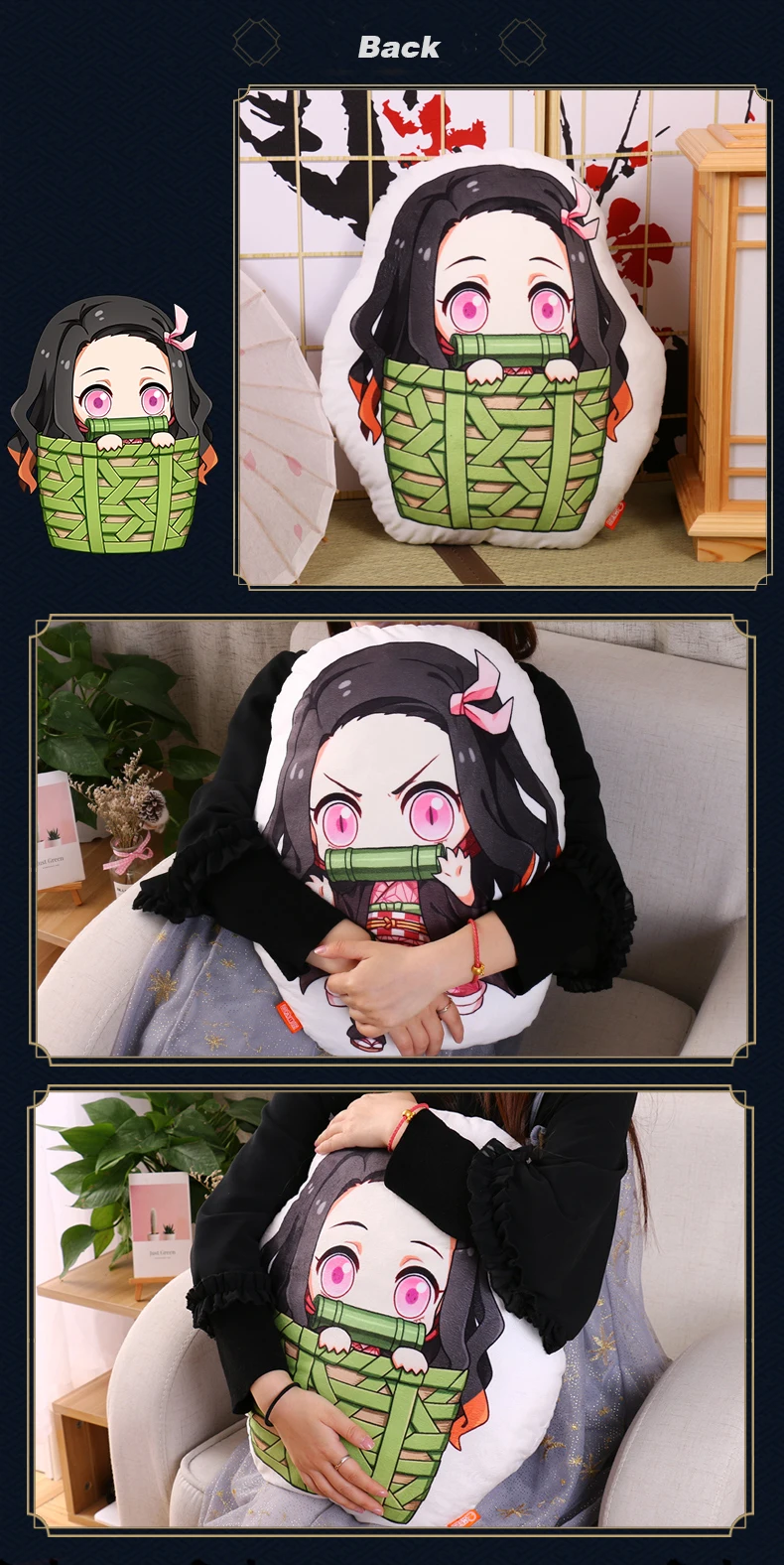 Японская аниме Подушка Косплей демона Slayer Kimetsu no Yaiba Kamado Nezuko плюшевая кукла-подушка мягкая подушечка диванная подушка подарок