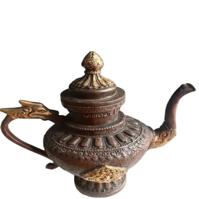 

Collection of antique gold and copper flowing gold and Zhi pot
