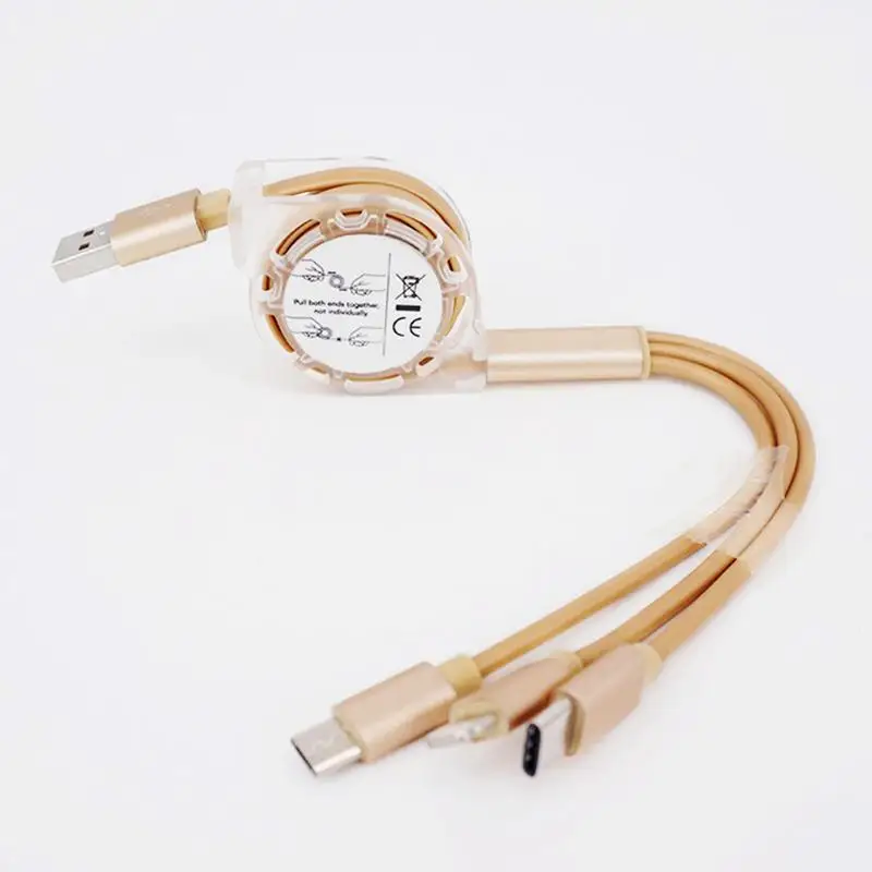 3 в 1 Выдвижной Micro-usb type C мульти зарядный кабель для iPhone X 6 7 8 6s samsung S8 зарядка кабелей для мобильных телефонов
