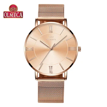 

OLMECA Top Brand Luxury Quartz Fashion High End Leisure Waterproof Temperament Stainless Steel Wristwatch Leisure Watch B021