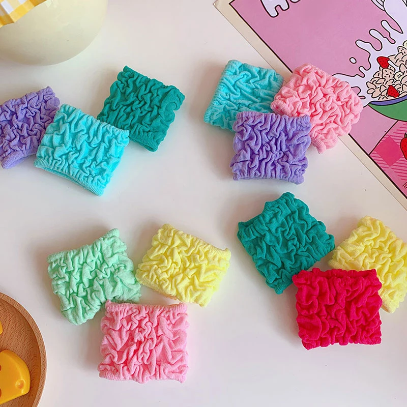 

Thick Elastic Rubber Bands Hair Tie Scrunchies Set Wide Hair Rope Hair Accessories Candy Color Pleated Towel Hair Ring Hairbands