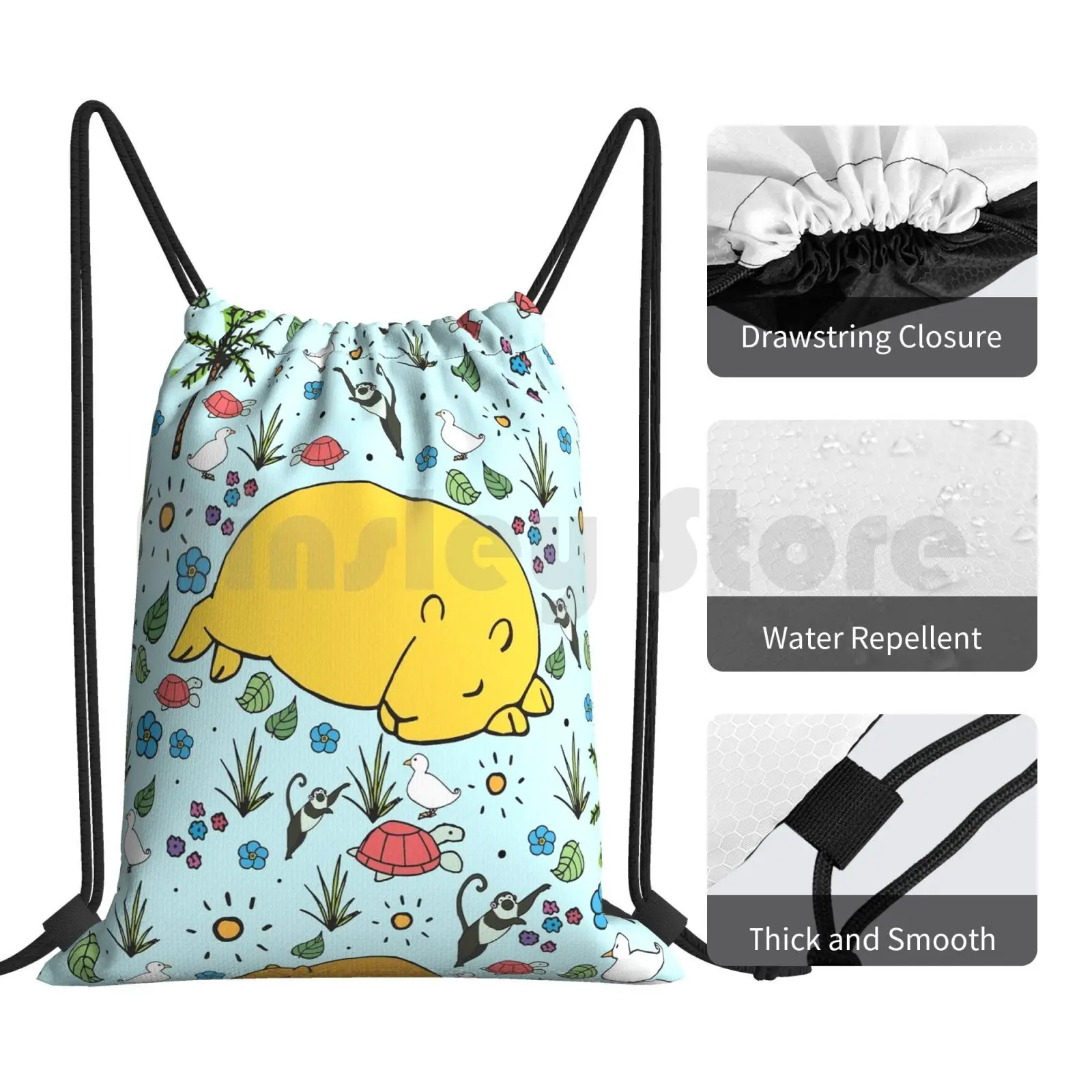 Capybaras Drawstring Bag for Riding and Climbing