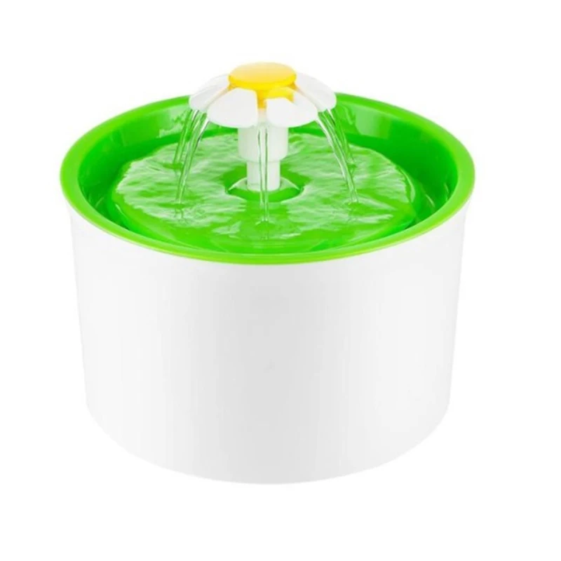 Green without mat Автоматический фонтан для воды для кошек, автоматический диспенсер для питьевой воды, питатель для кошек, миска для воды, фильтрующие товары для домашних животных, 1,6л, кормушки поилки для собак - Цвет: Green without mat