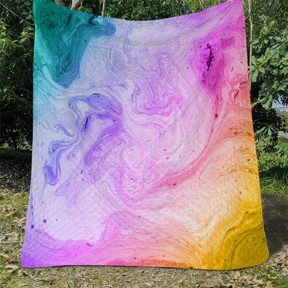 Pink 1pc-Quilt Blesslive красочное Мраморное летнее одеяло Пастель Розовый зыбучий песок кровать одеяло 1 шт. абстрактное искусство покрывало яркое одеяло - Цвет: Pink 1pc-Quilt