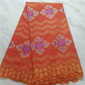 

Latest African Cotton Lace Fabric 2019 High Quality Nigerian French Pure Cotton Embroidery Swiss voile Lace Fabrics F16se021
